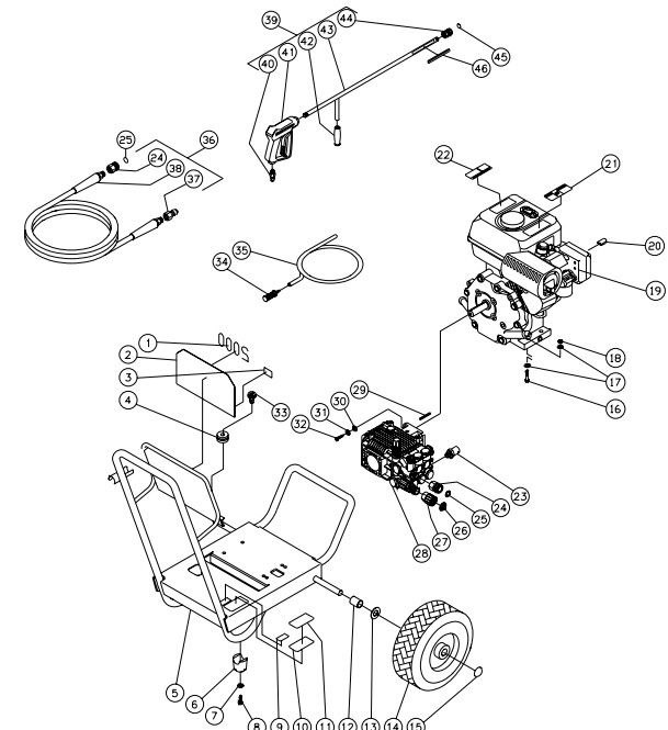MITM JP-2003-0MKB pressure washer parts and manual